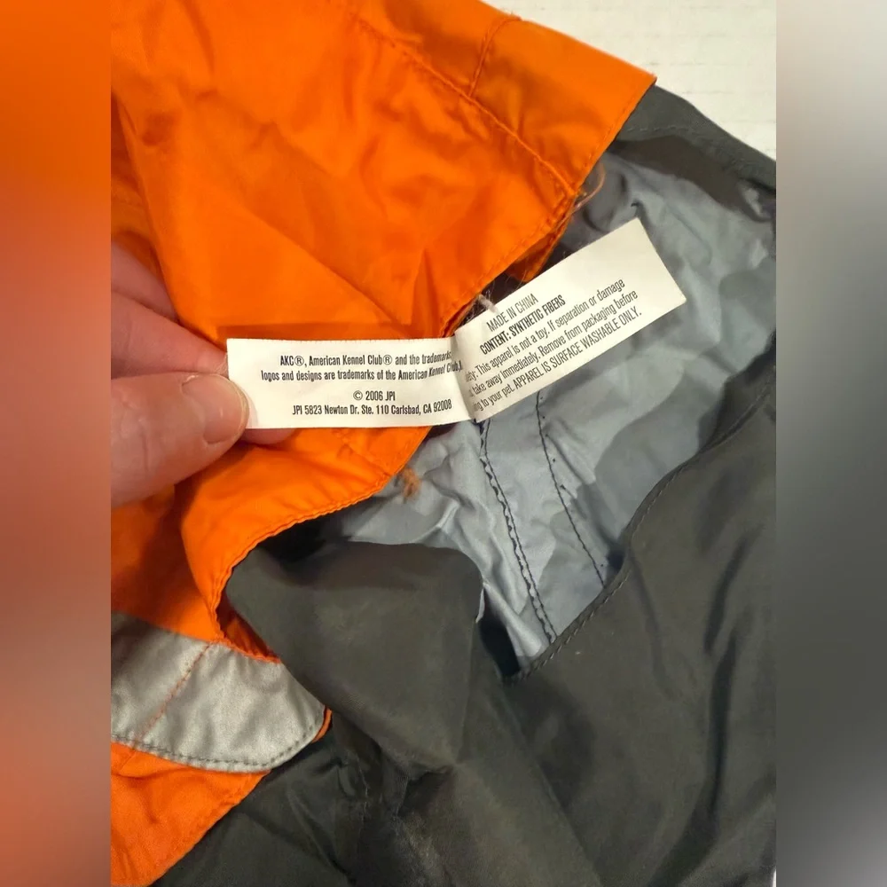 American Kennel Club Dog Rain Jacket Orange Reflective AKC Pet Coat - Picture 5 of 7
